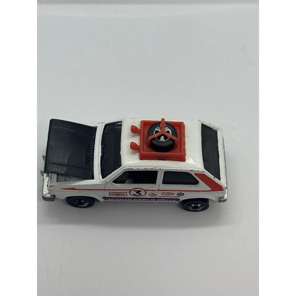 VW Rabbit Hot Wheels 'Hare Splitter' White Blackwall 1978, 1:64 Scale Rally